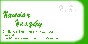 nandor heszky business card